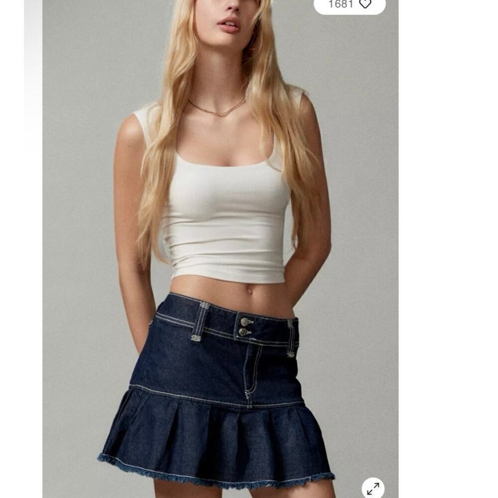 Denim Ruffle Skirt